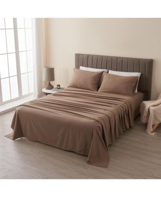 Linery & Co Turkish Cotton Double-Brushed Printed Flannel Bed Sheet Set