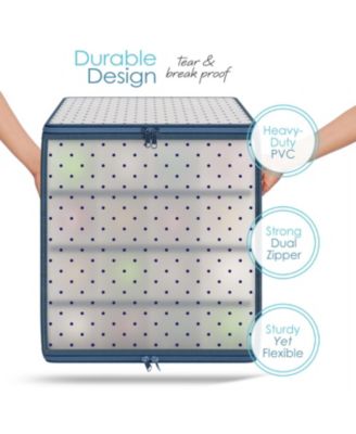 Christmas Ornament Storage Box With 4 Inner Tray Dividers - Plastic Ornament Storage Container For 64 Holiday Ornaments or Decorations