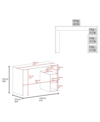 Sanders Computer Desk in Melamine with Open Storage, Natural Oak