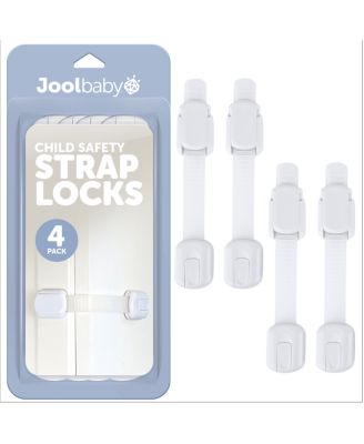 Toddler Multi-Use Safety Strap for Cabinets, Fridges, Drawers, Damage-Free Adhesives Safety Set - 4 Pack
