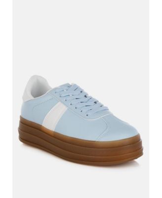 Womens Knockout Faux Leather Lace-Up Sneakers