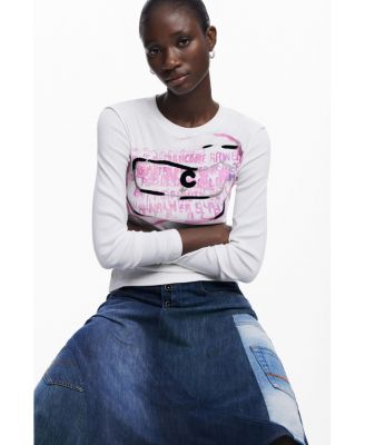 Women's Long-sleeve T-shirt with pink letters