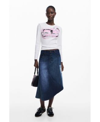 Women's Long-sleeve T-shirt with pink letters