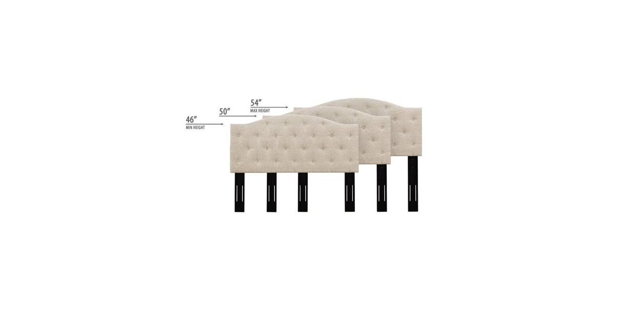 Slickblue Button-Tufted Fabric Upholstered Headboard - Adjustable Height for Perfect Fit