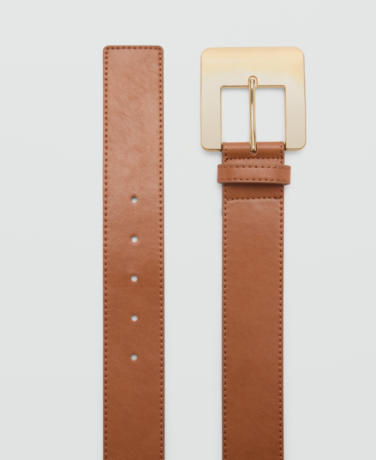 Mango Women's Maxi Buckle Leather Belt