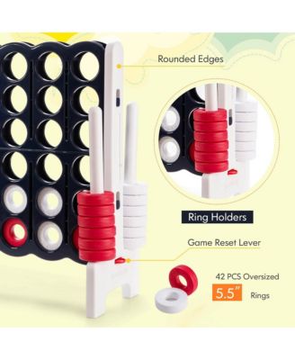 Giant 4 in A Row Jumbo 4-to-Score Game Set Kids Adults w/ 42 Jumbo Rings