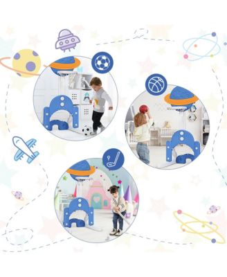 3 in 1 Kids Basketball Hoop Set Adjustable Sports Activity Center w/ Balls