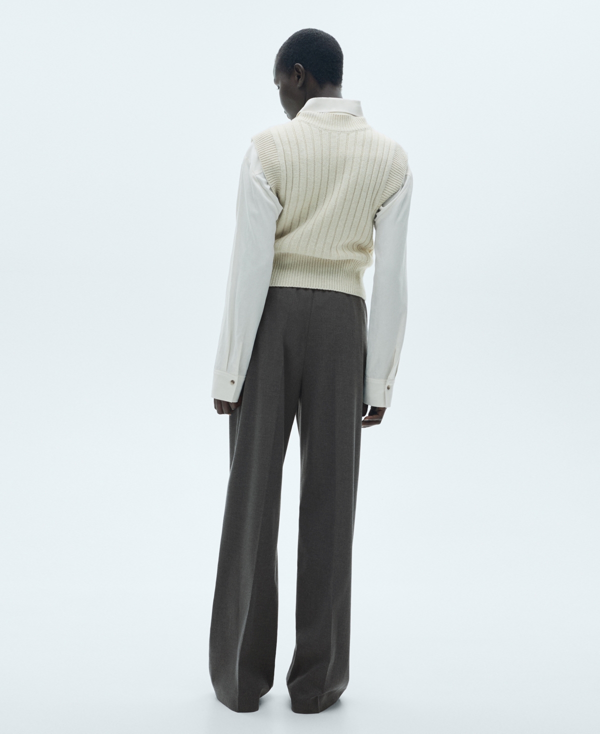 Shop Mango Women's Flowy Straight-fit Pants In Gray
