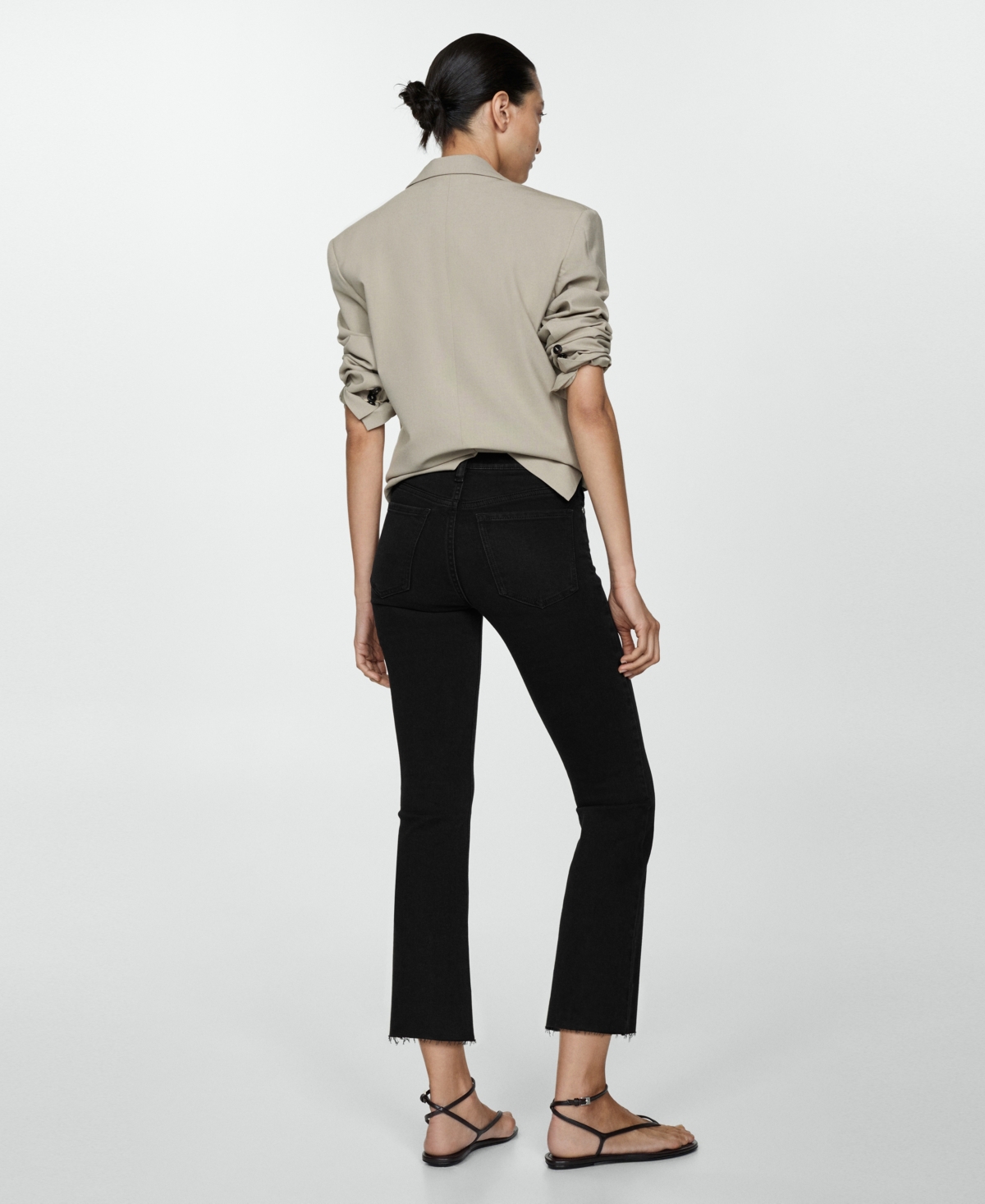 Mango Women's Sienna Flare Crop Jeans