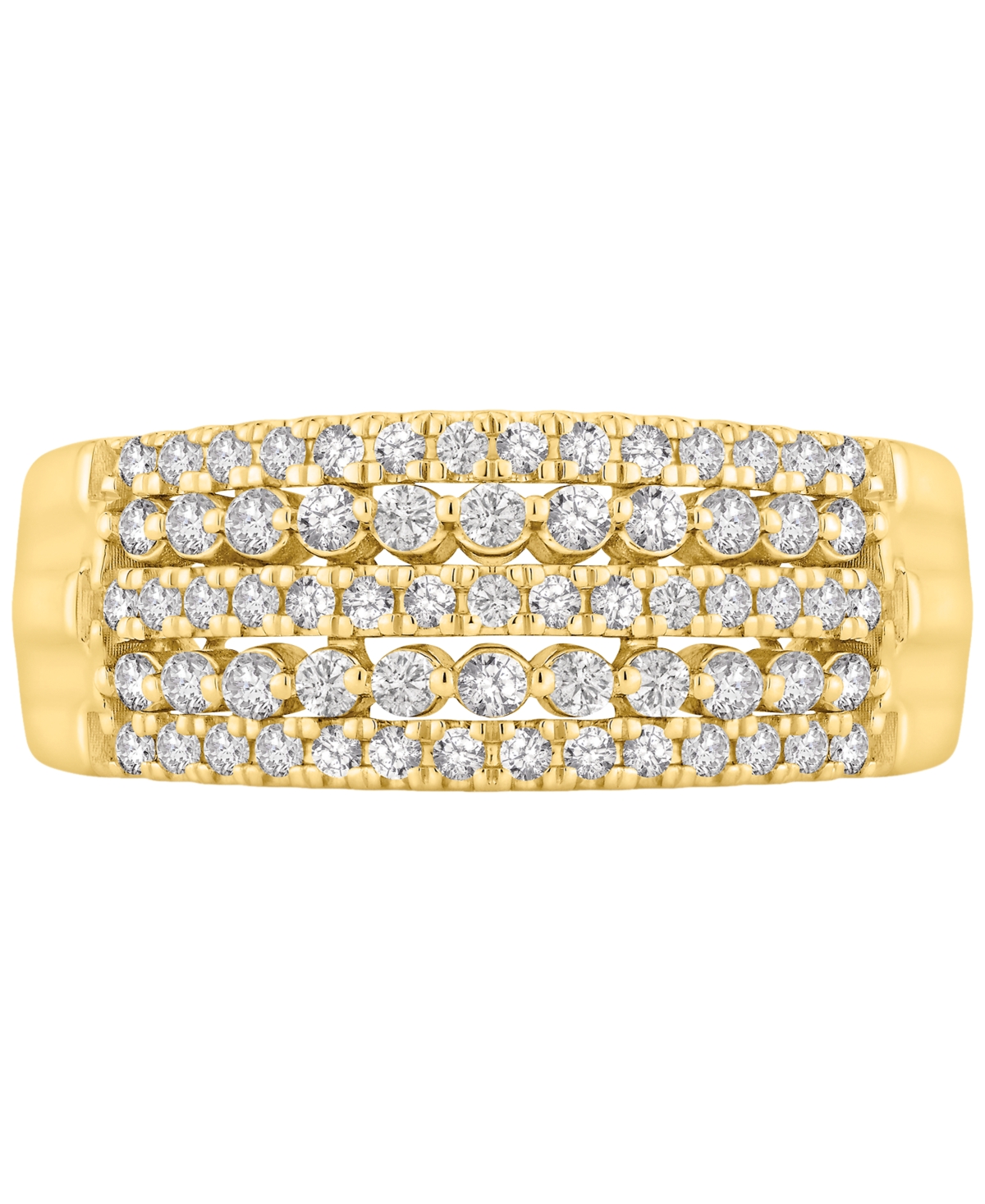 Macy's Diamond Multirow Anniversary Band (1/2 Ct. T.w.) In 14k Gold In Yellow Gold
