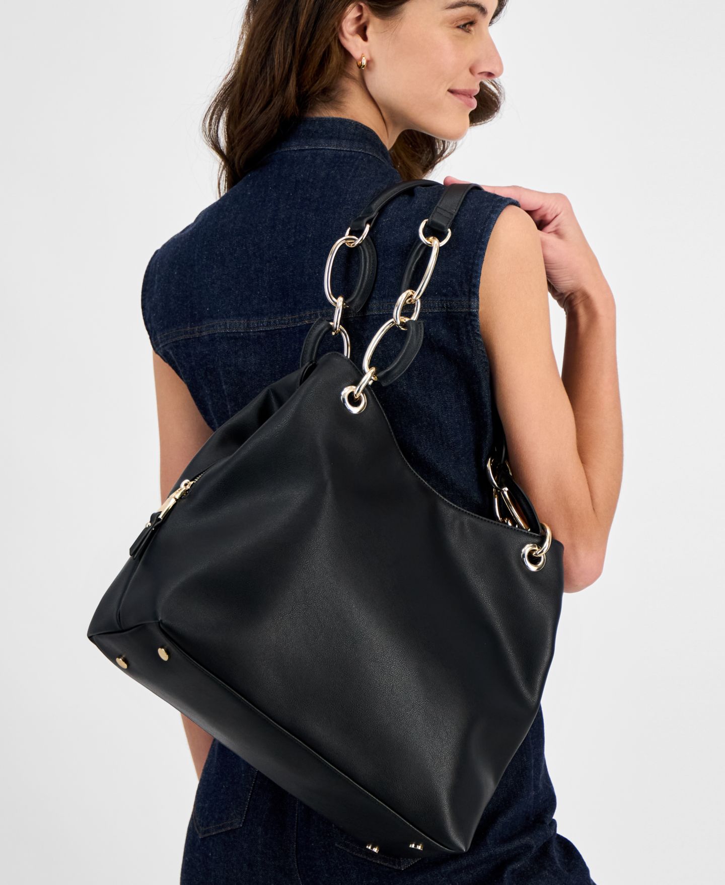 Женская сумка I.N.C. International Concepts Trippii Medium Chain Tote, цвет: Чёрный — фото 3