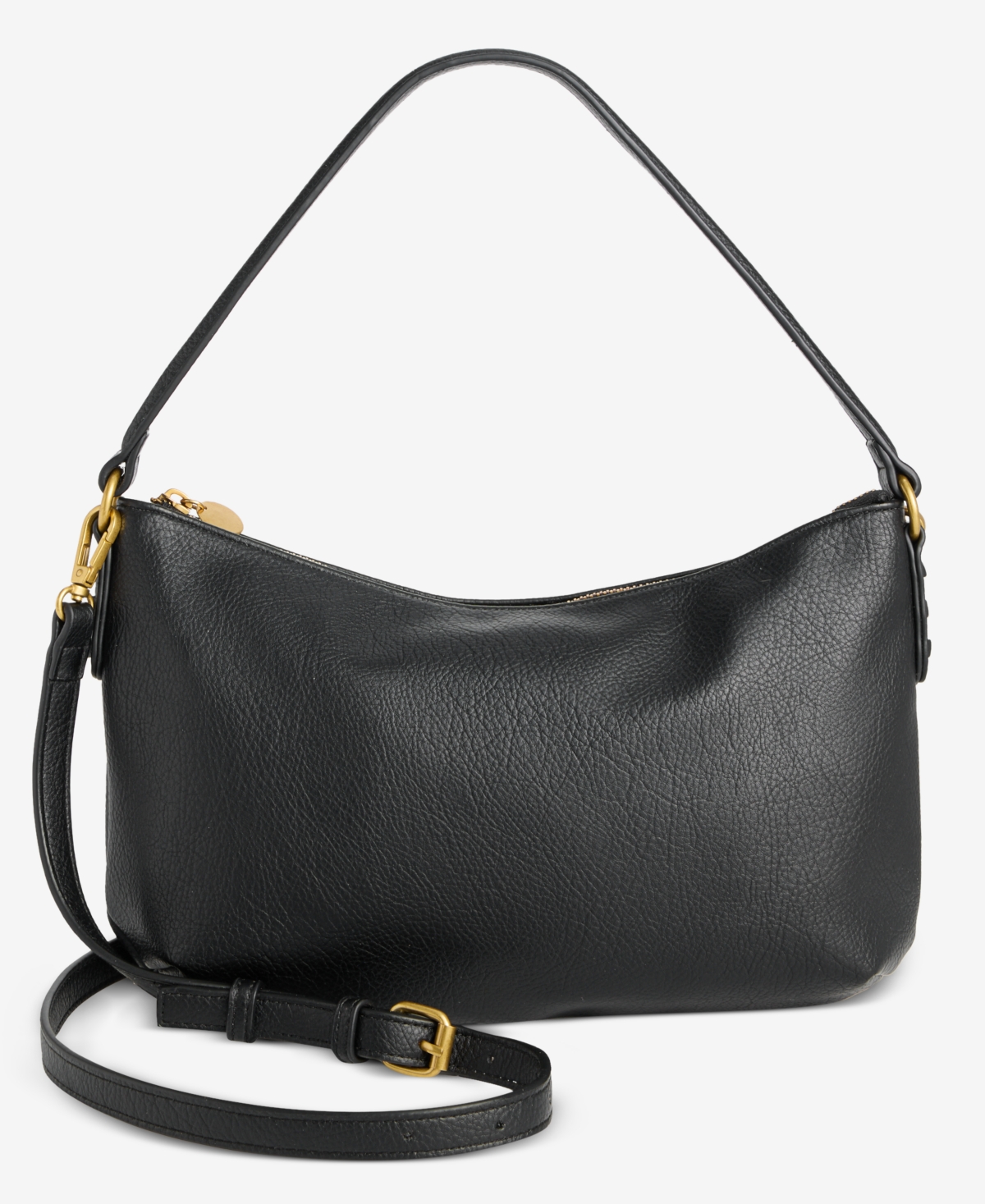 Style & Co Medium Zippered Shoulder Bag, Exclusively At Macy's In Deep Black