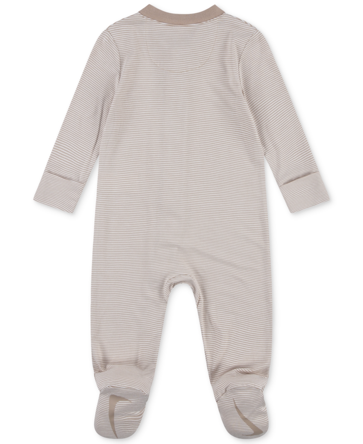 Nike Stripe Zip Footie In Gray