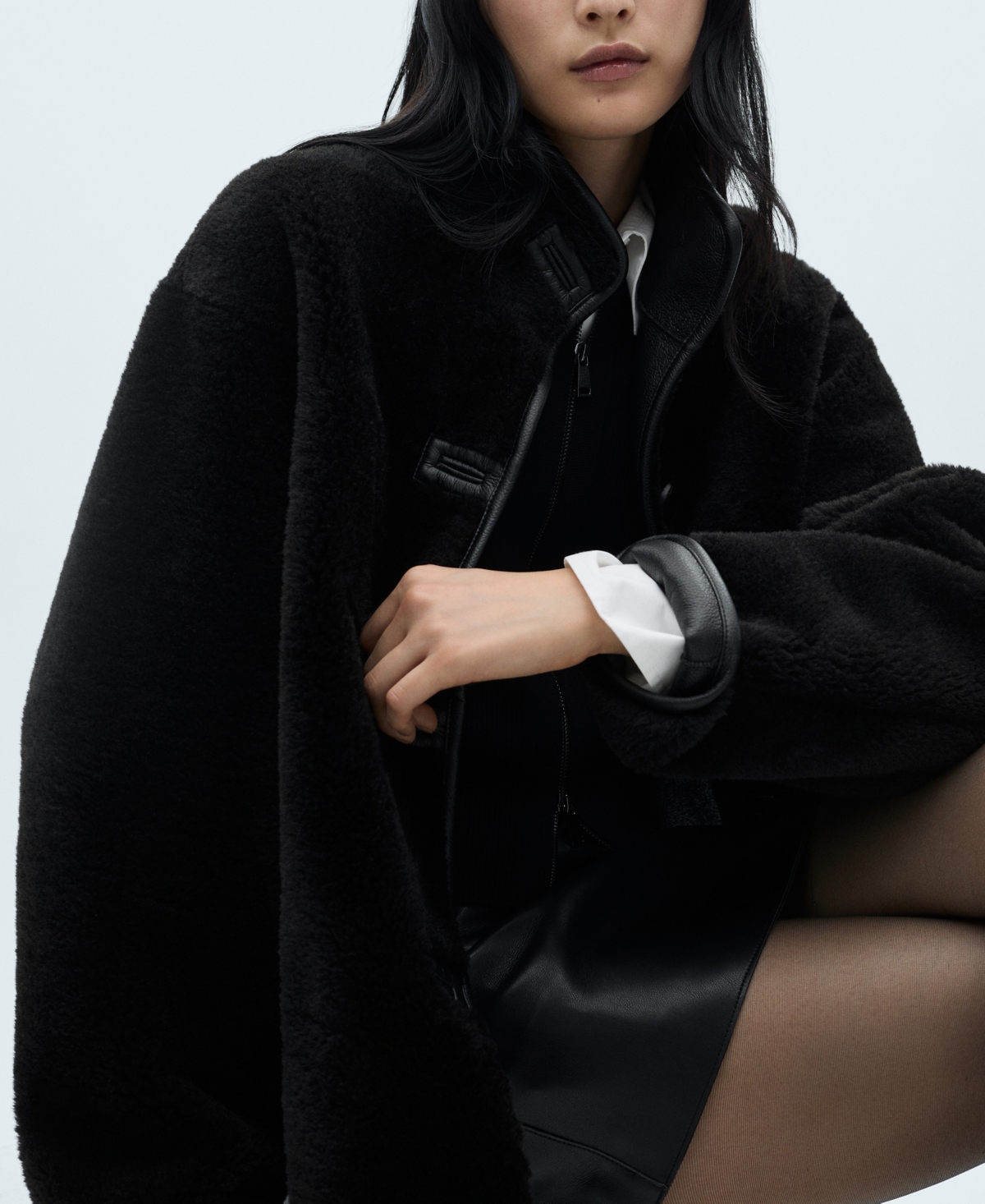 Mango Jacket Black In Black