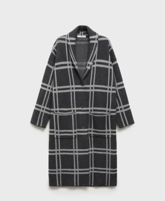 Women's Checked Knitted Coat