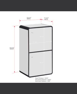 Dothan Wood 2-Cubed Closed Bookcase - Storage Shelf Organizer Bookshelf