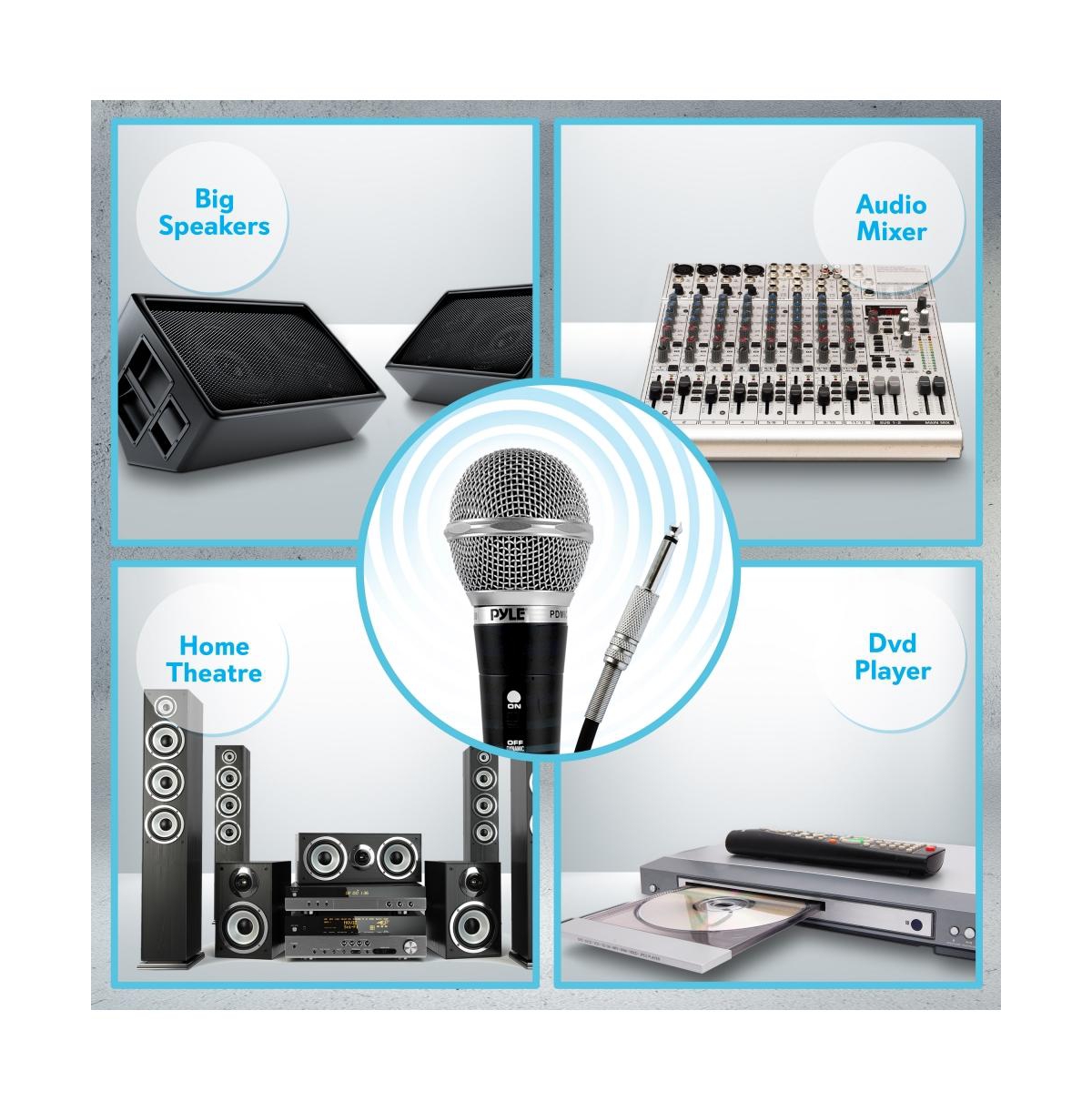 Pyle Dynamic Microphone Kit with 3 Handheld Mics, Xlr Cables & Pop Filters