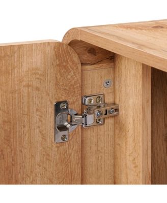 4-Door with Soft Close 63-Inch Wide Sideboard Server Cabinet with Black Metal Legs