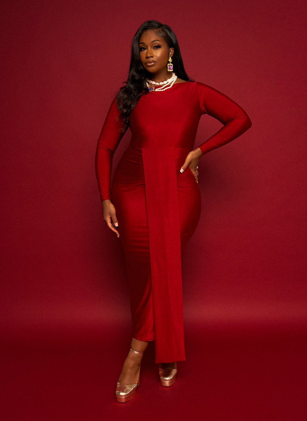 Rebdolls Women's Nia Bodycon Maxi Dress