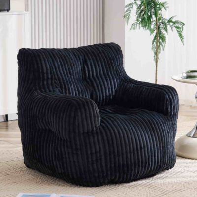 Soft Corduroy Bean Bag Chair with Memory Foam Filling for Living Room