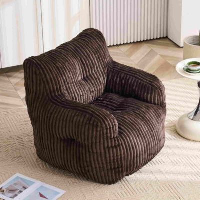 Soft Corduroy Bean Bag Chair with Memory Foam Filling for Living Room