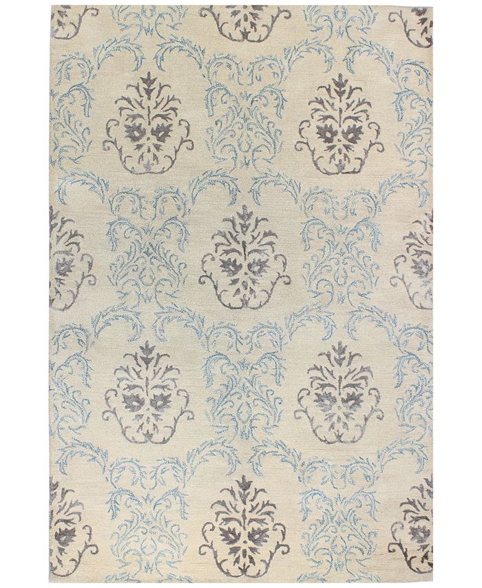 Macy's Fine Rug Gallery Orleans Dumaine Ivory/Blue 8'6" x 11'6" Area