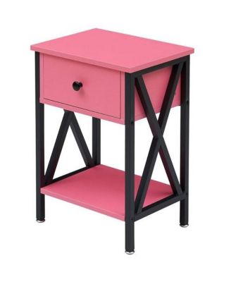 Set of 2 - 1-Drawer Nightstand Bedside Table