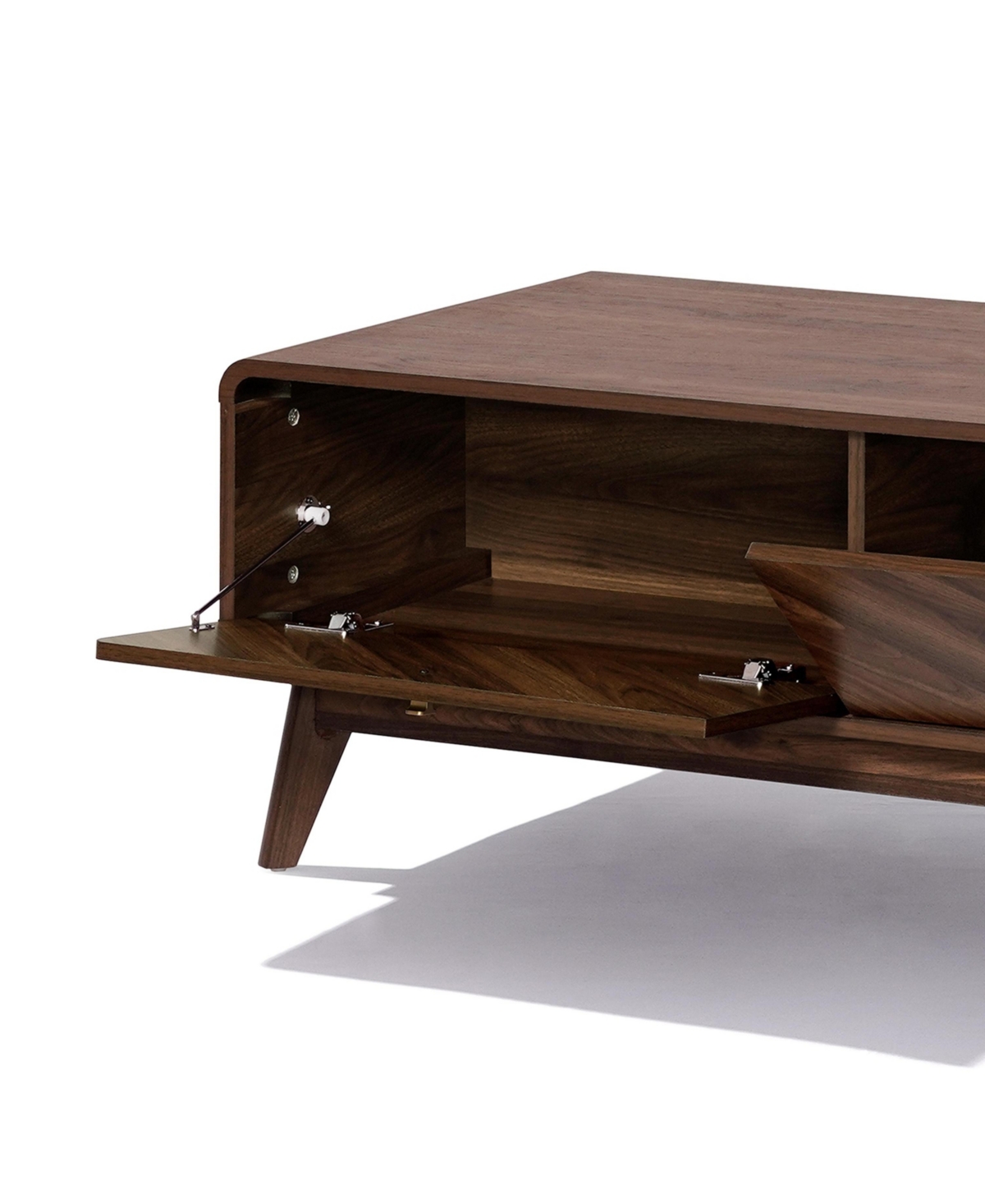 Luxenhome Columbia Engineered Wood Coffee Table With Storage In Brown
