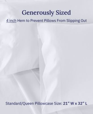Standard Size 100% Cotton 500 Thread Count Pillowcases, Queen and Standard Size, Soft and Silky, Cool and Smooth by California Design Den