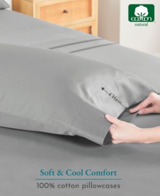 500 Thread Count Cotton 2 Piece Pillowcases, King Size