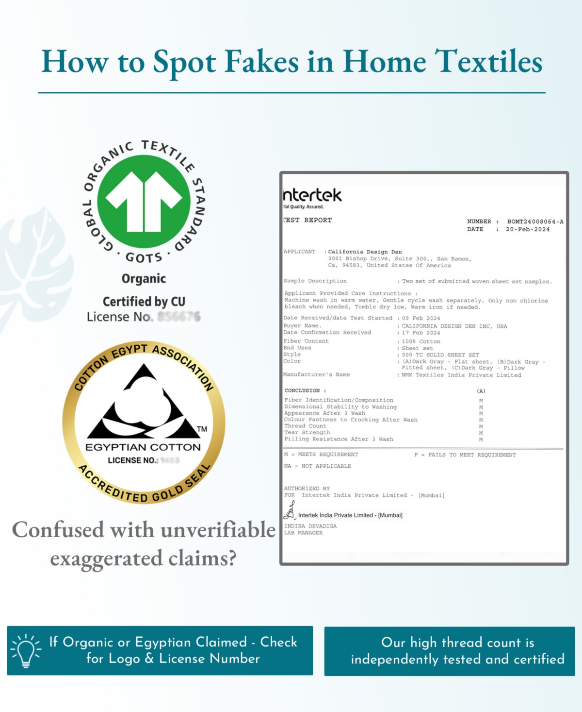 Size 100% Cotton 500 Thread Count Pillow Cases, Size, Soft and Silky, Cool and Smooth by California Design Den