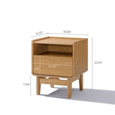 Summer Oak Engineered Wood Nightstand and End Table with Storage