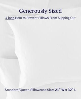 Crisp and Cool Standard/Queen Pillow Cases Set of 2 – Luxuriously Soft Hotel Quality 600 Thread Count, 100% Cotton Sateen,