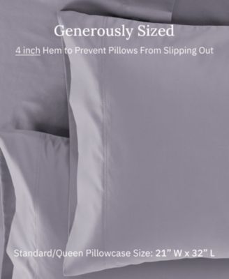 Crisp and Cool Standard/Queen Pillow Cases Set of 2 – Luxuriously Soft Hotel Quality 600 Thread Count, 100% Cotton Sateen,