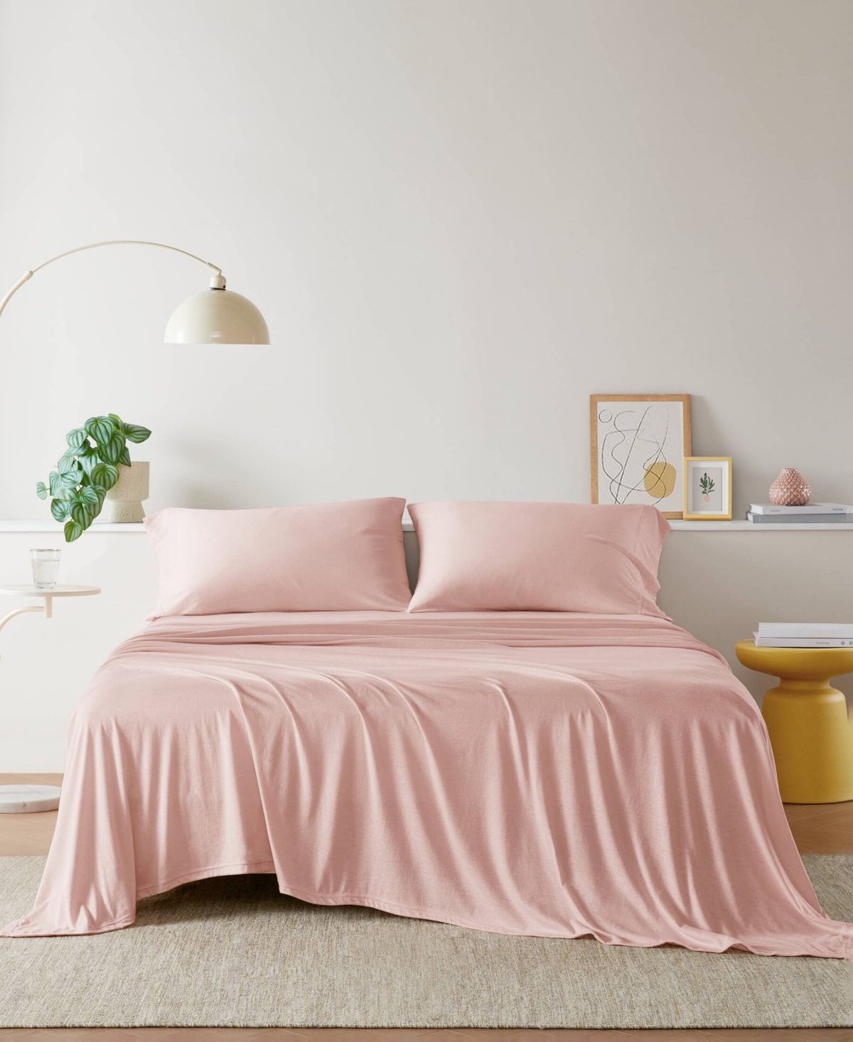 Intelligent Design Jersey-knit Cotton Blend 4-pc. Sheet Set, Queen In Blush