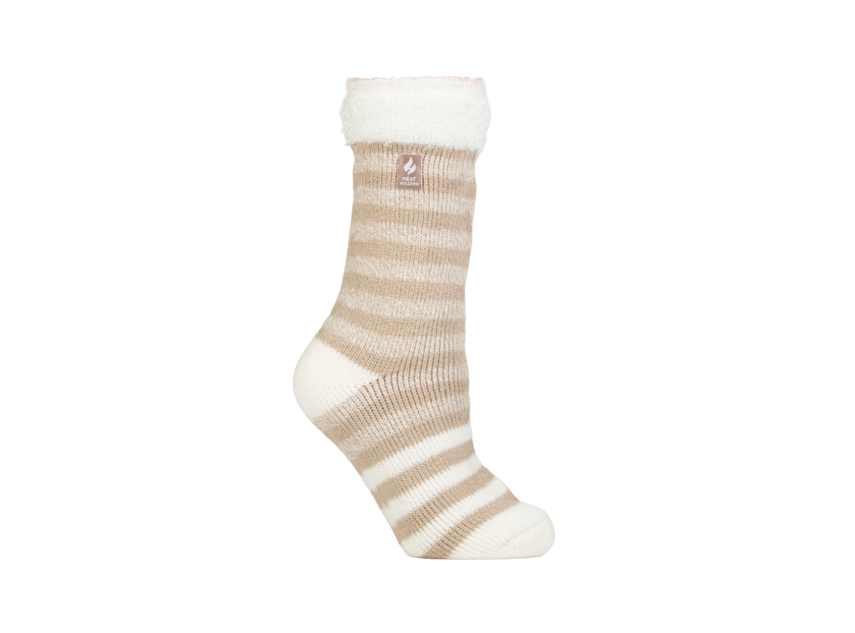 Heat Holders Avery Stipe Crew Socks In Oatmeal