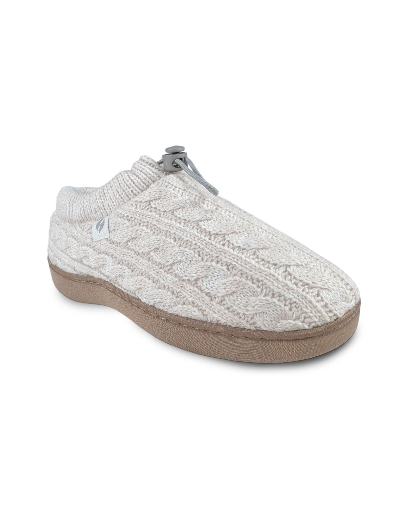 Женские тапочки Heat Holders Ava Cable Knit Drawstring Slippers, цвет: Слоновая кость — фото 1