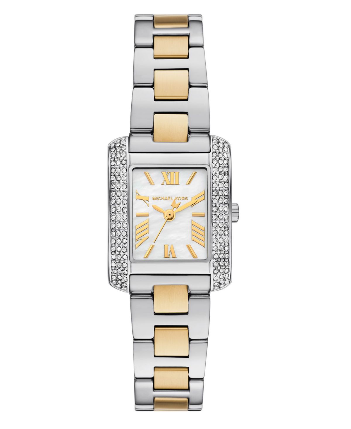 Женские двухцветные часы из нержавеющей стали с тремя стрелками Emery, 22x28 мм