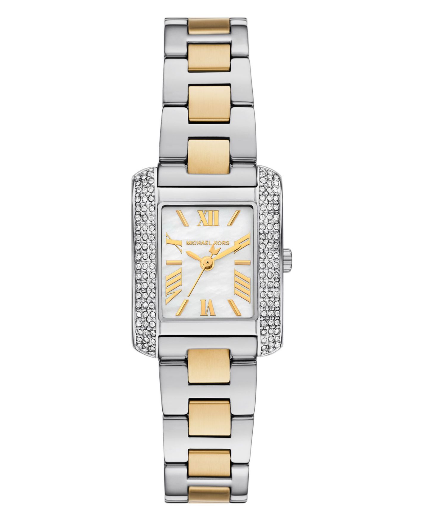 Женские часы Michael Kors Emery Three-Hand Two-Tone Stainless Steel Watch, 22x28mm — фото 1