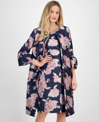 Kasper Women's Floral-Print Jacquard Topper Jacket - Macy's