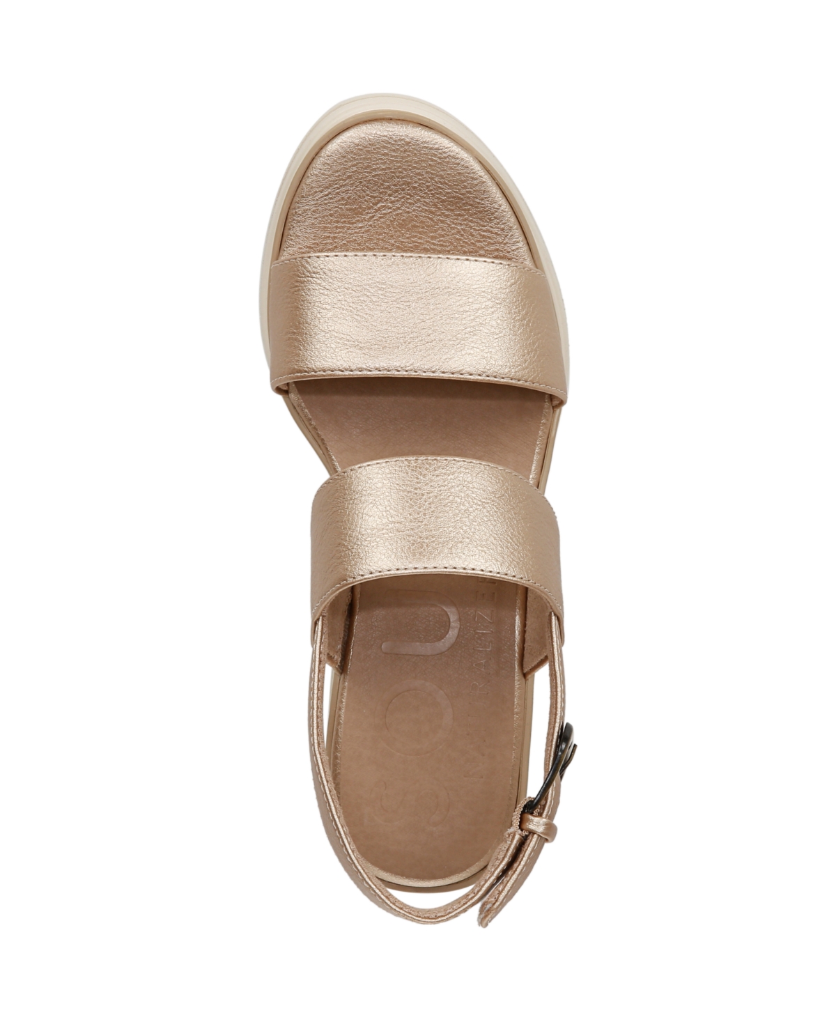 Shop Soul Naturalizer Women's Livia Slingback Wedge Sandals In Gold Faux Leather