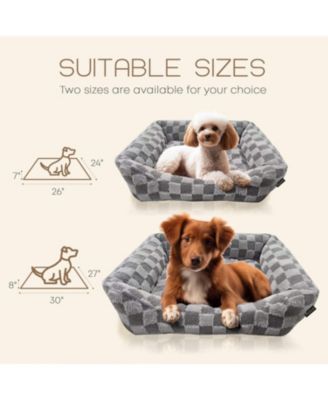 Checkered Cuddler, Ultra-Soft & Elegant Pet Bed for Dogs & Cats, Designed for Comfort and Durability