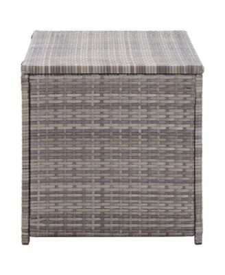 Patio Storage Box Poly Rattan 39.4&amp;#x22;x19.7&amp;#x22;x19.7&amp;#x22; Gray