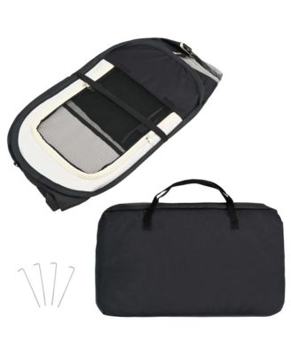 Foldable Dog Playpen with Carrying Bag Black 57.1"x57.1"x24"