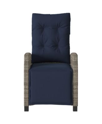 3 Piece Bistro Set with Cushions Gray Poly Rattan