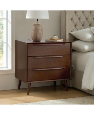 Zahira Mid-Century Modern 3 - Drawer Accent Chest with Solid Wood Handles and Legs