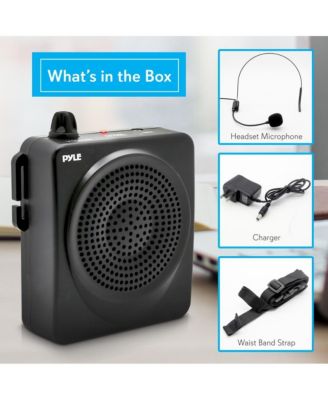 Compact Portable PA System with Headset Microphone, Rechargeable Battery, and MP3 Playback (Black