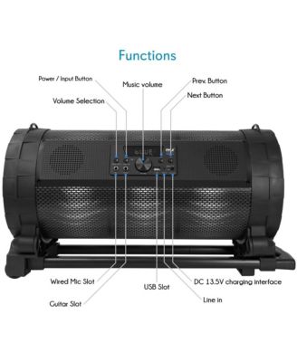Portable Bluetooth BoomBox Speaker System with LED Lights, FM Radio, Karaoke Microphone, 600W Output
