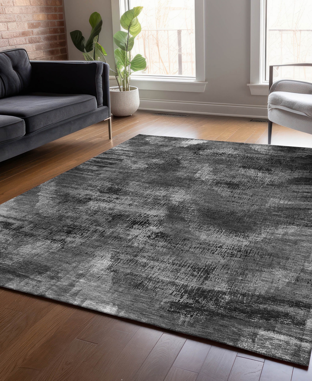 Addison Chantille Machine Washable Acn792 2'6''x3'10'' Area Rug In Gray