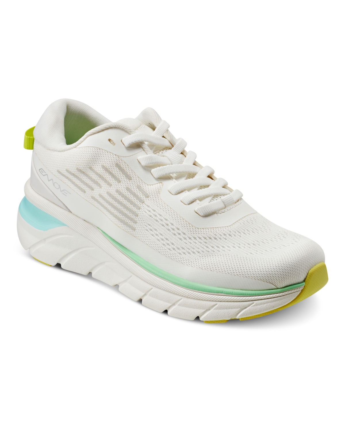 Easy Spirit X Denise Austin Mel Sneaker In White,lime Multi